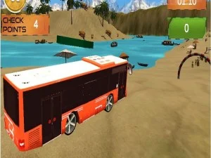 Beach Bus Driving : Water Surface Bus Game